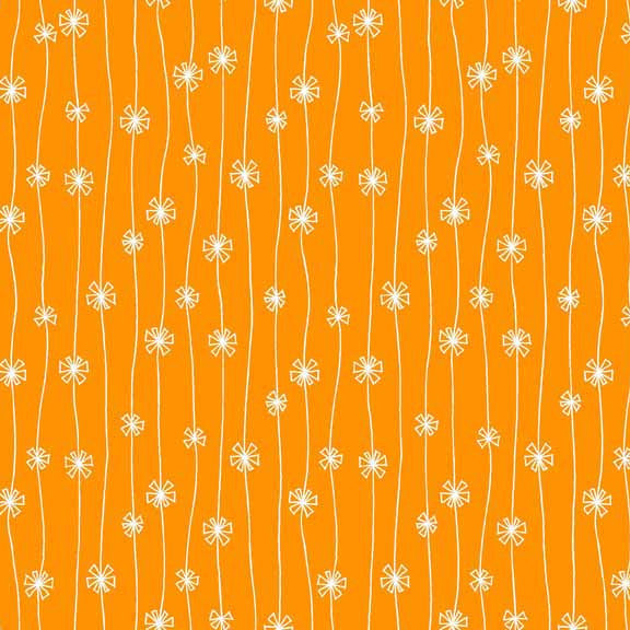 Makower Beth Studley Meadow 1284/N Daisy Chain Orange