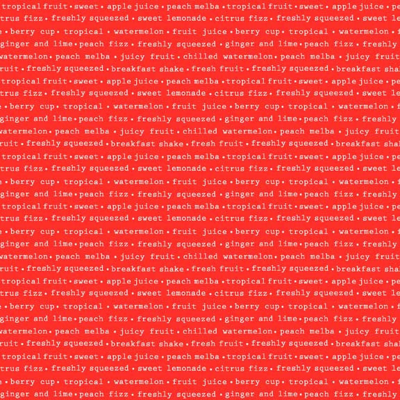 Makower Juicy 1350/R Words Red