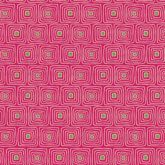 Makower Beth Studley Walkabout 1386/P Squares Pink