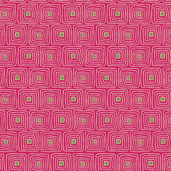 Makower Beth Studley Walkabout 1386/P Squares Pink