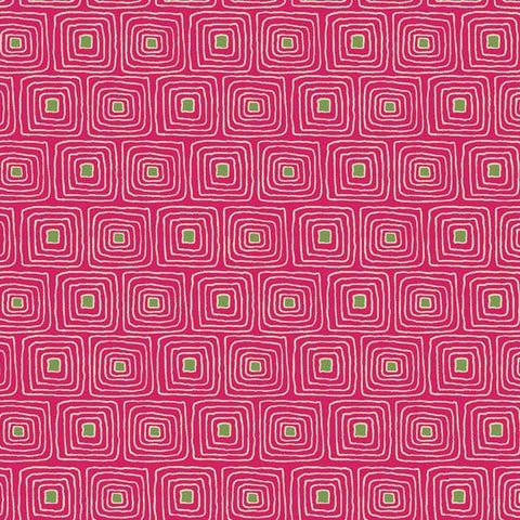 Makower Beth Studley Walkabout 1386/P Squares Pink