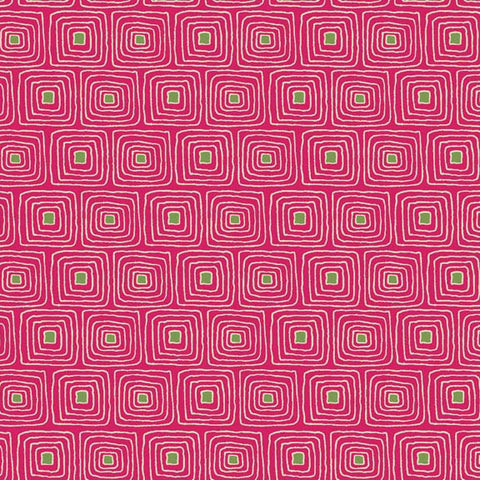 Makower Beth Studley Walkabout 1386/P Squares Pink