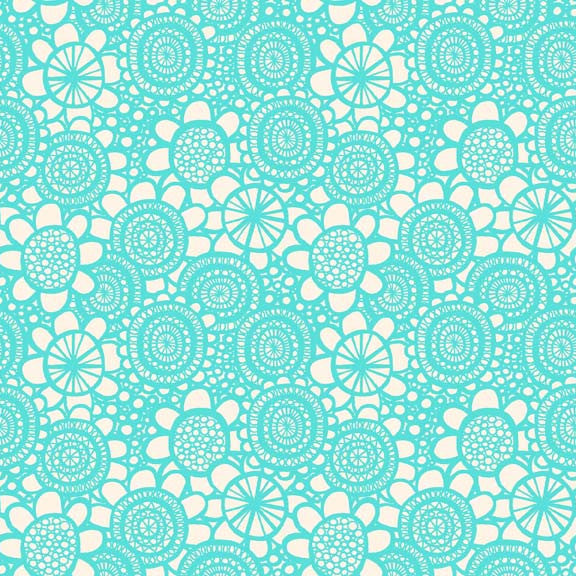Makower Lime Twist 1418/T Sunflower Turquoise