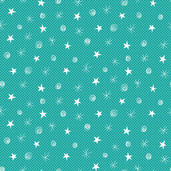 CHRISTMAS Makower Festive Christmas 1495/T Sketch Turquoise