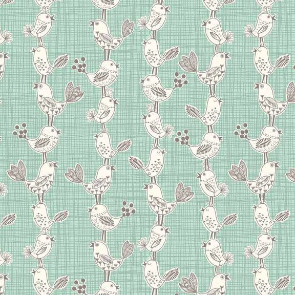Makower Sophia 1544/T Bird Turquoise