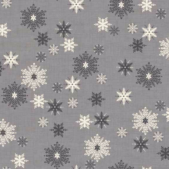 CHRISTMAS Makower Scandi 3 1594/S Snowflakes Grey