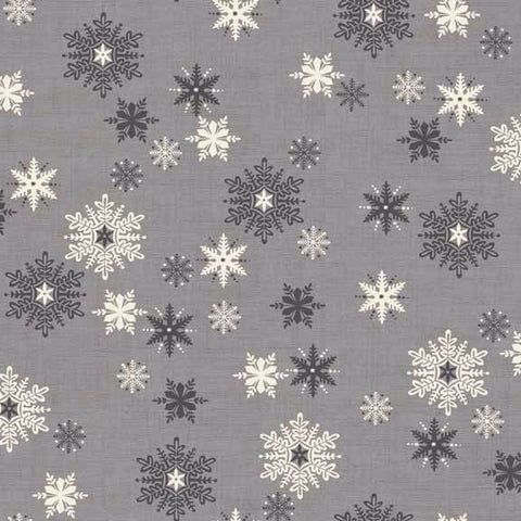 CHRISTMAS Makower Scandi 3 1594/S Snowflakes Grey