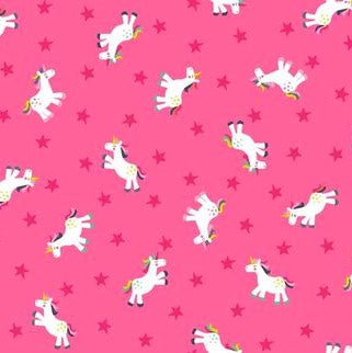 Makower Fantasy Pink Unicorns 1817/P