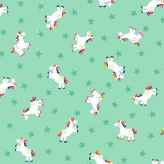 Makower Fantasy Turquoise Unicorns 1817/T