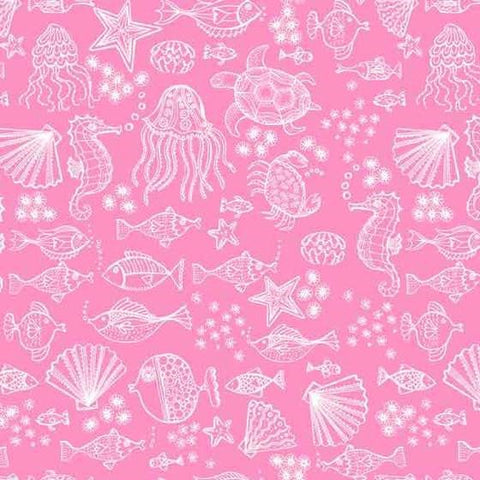 Makower Pink Sealife 2006/P