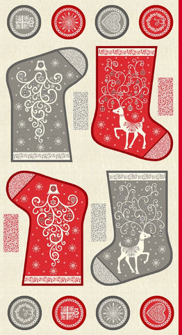 CHRISTMAS Makower 2109 Scandi Stocking Panel