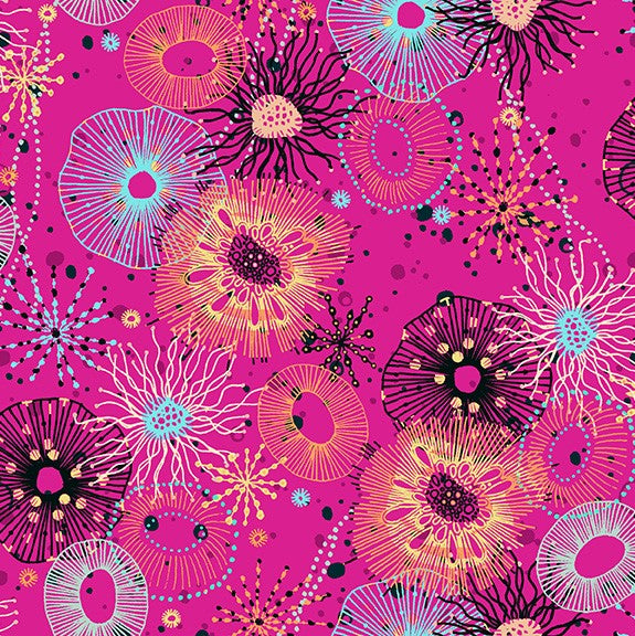 Makower Beth Studley 'Reef' pink 2250/P