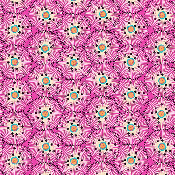 Makower Beth Studley 'Reef' Urchin pink 2251/P