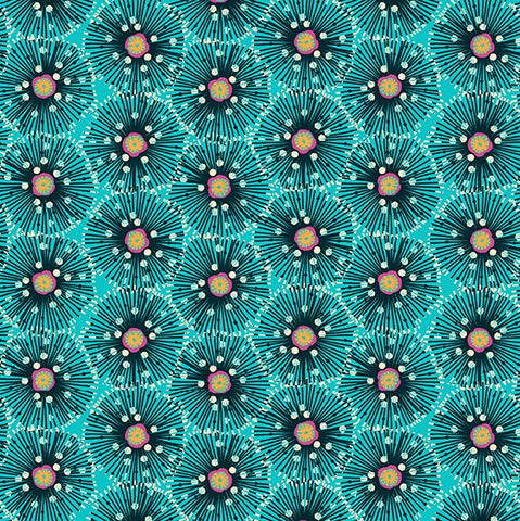 Makower Beth Studley 'Reef' Urchin turquoise 2251/T