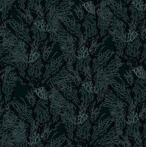 Makower Beth Studley 'Reef' Seaweed black 2254/X