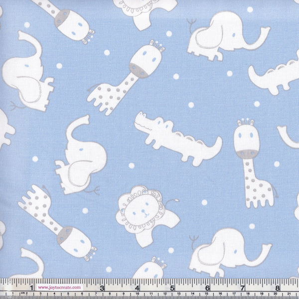 Sew Simple New Kids On The Block SSF47852 Baby Blue Zoo