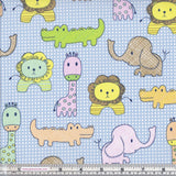 Sew Simple New Kids On The Block SSF47861 Blue Check Zoo