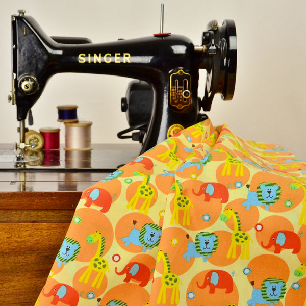 Sew Simple New Kids On The Block SSF47863 Yellow Multi Zoo