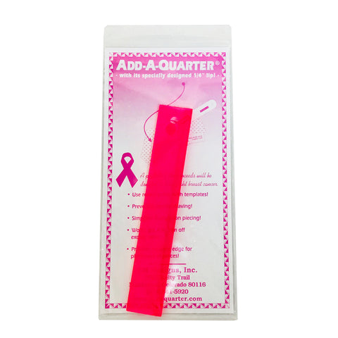 Add-a-quarter Ruler 6" Pink with 1/4" Lip AQ6P