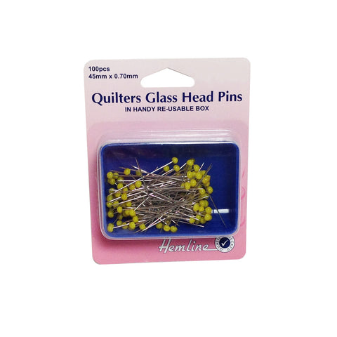 Hemline Quilter's Glass Head Pins 45mm x 0.70mm H703.100