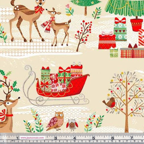 CHRISTMAS Makower Traditional Christmas 1790/1 Deer and Trees