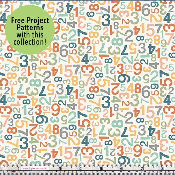 Makower Jungle Friends 2202/P Numbers Pink Multicoloured