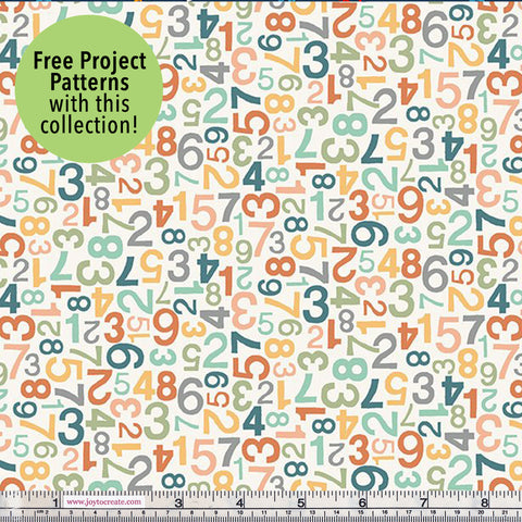 Makower Jungle Friends 2202/P Numbers Pink Multicoloured