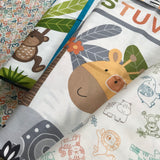 Makower Jungle Friends 2199/Q Outline Cream