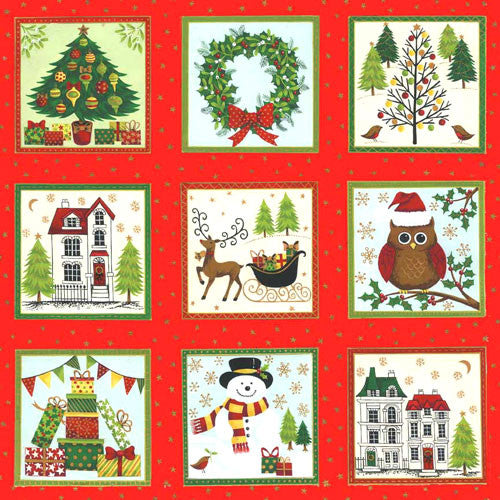 CHRISTMAS Makower Novelty 1257/1 Festive Labels