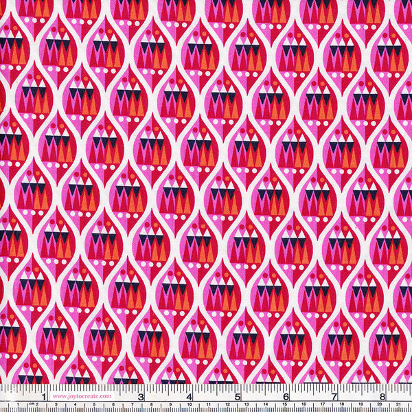 CHRISTMAS Makower 2016 Wrap It Up 1608/P Ogee Pink