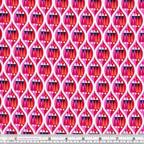 CHRISTMAS Makower 2016 Wrap It Up 1608/P Ogee Pink