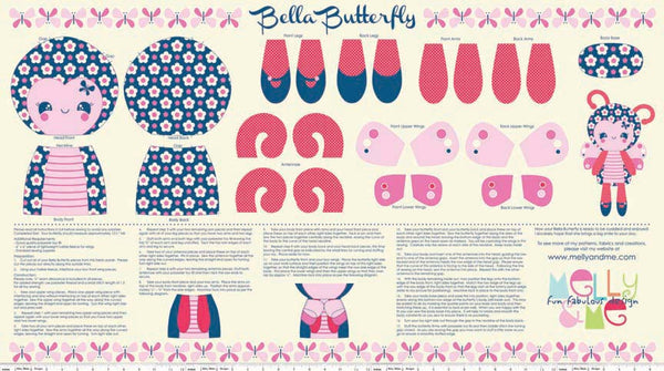 Riley Blake Melly & Me Flutterberry RBP4592Navy Bella Butterfly