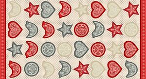 CHRISTMAS Makower 1788 Scandi Garland Panel