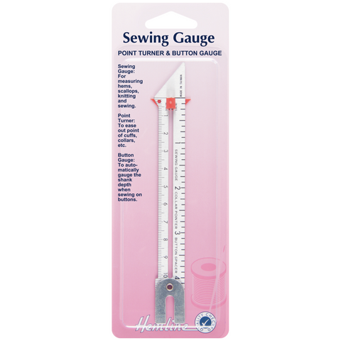 Hemline Sewing Gauge Point Turner & Button Gauge H258