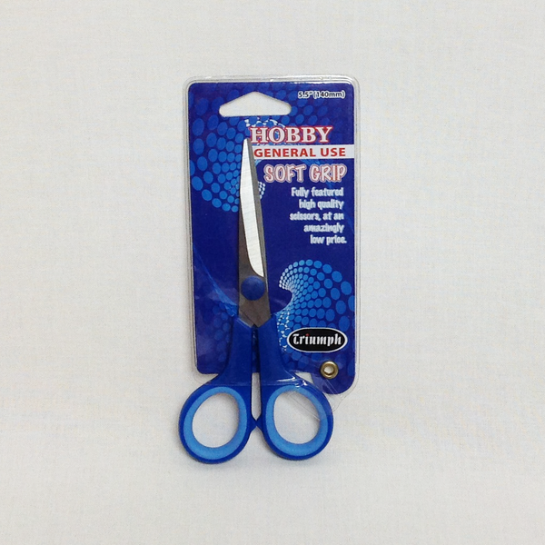 Soft Grip Small Scissors 14cm/5.5" blue/orange/purple B4714