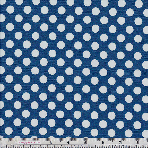 Makower Basics 1572/B8 Spot On Dark Blue