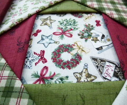 CHRISTMAS Makower Balmoral 1473/G8 Linen Texture Green